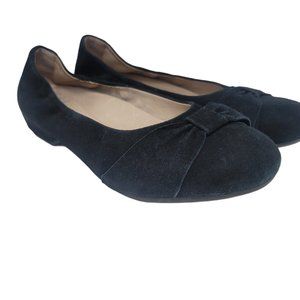 Dansko Black Suede Slip On Bow Ballet Flats Sz 42